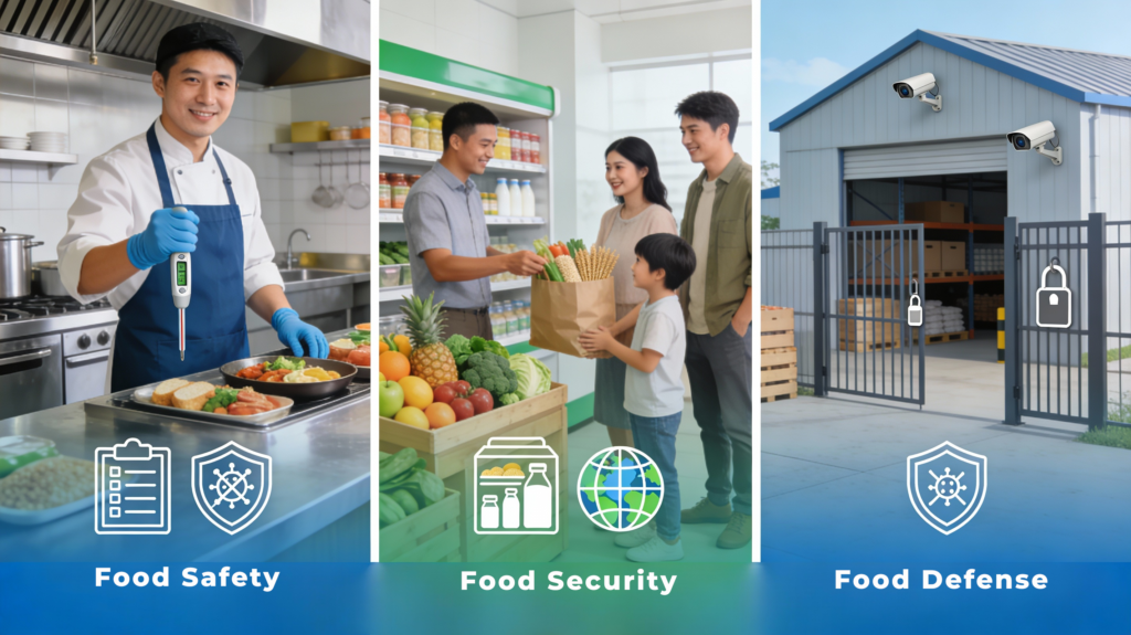 Food Safety, Food Security, and Food Defense image