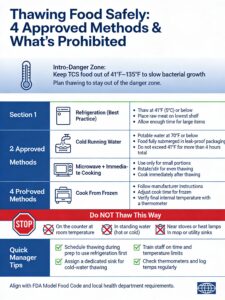 Thawing food infographic