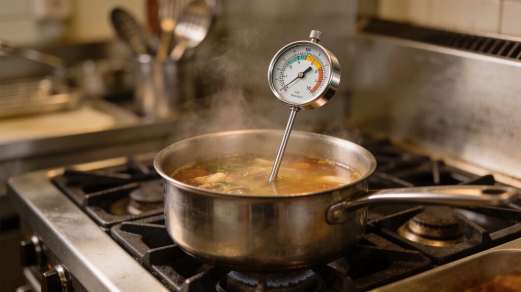 Bi-metallic stemmed thermometer