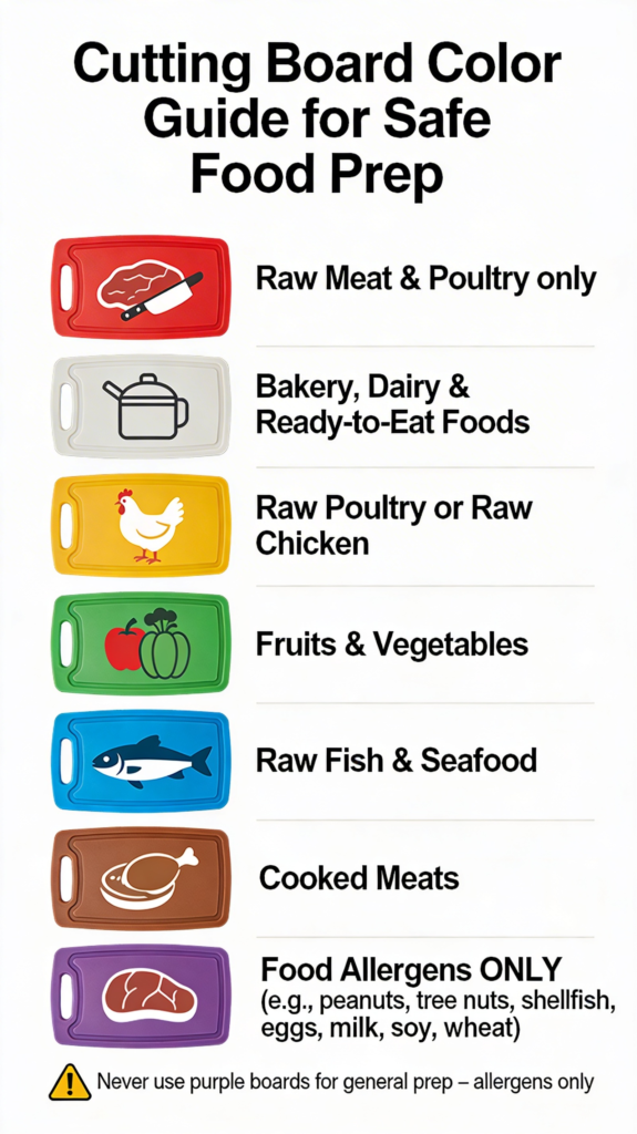 color coded cutting board infographic